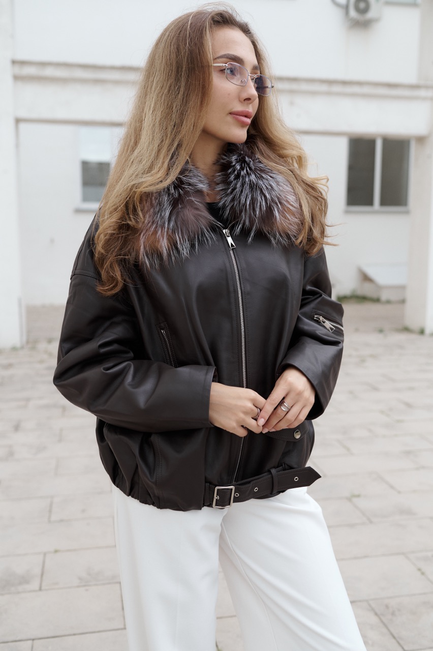 фото Бомбер из натуральной кожи 00-00002414 в Красноярске от магазина Style-Way